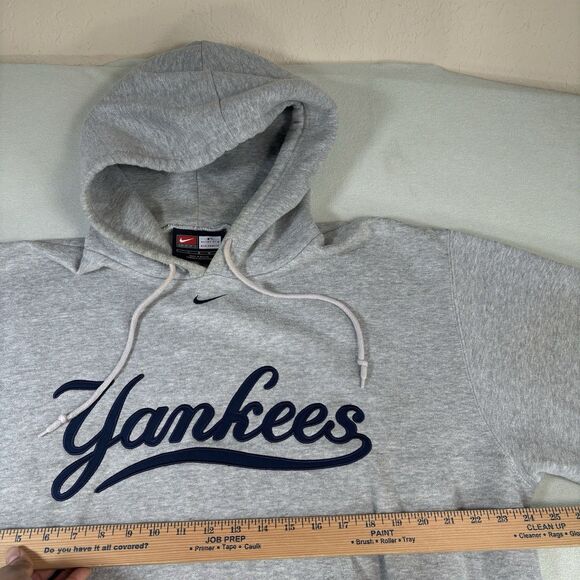 Vintage Nike New York Yankees Hoodie Sweatshirt Men Large Center Swoosh MLB Gray - Picture 6 of 7